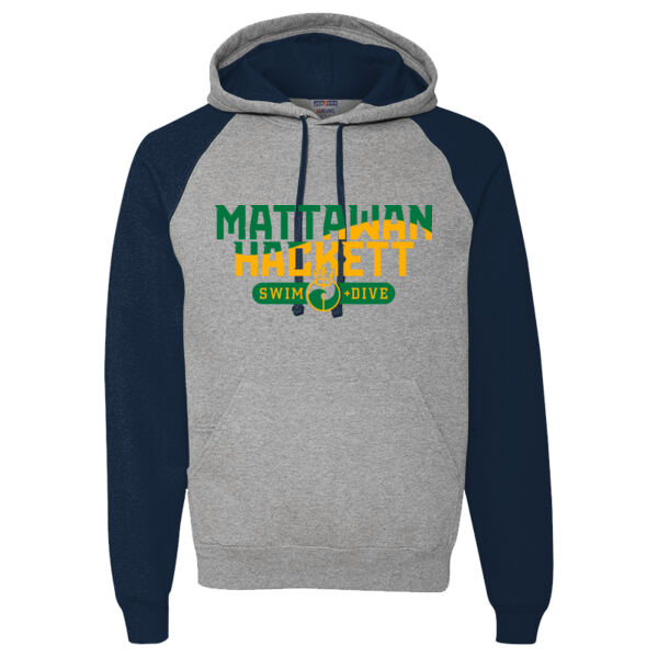 Unisex NuBlend® Colorblock Raglan Hoodie Thumbnail